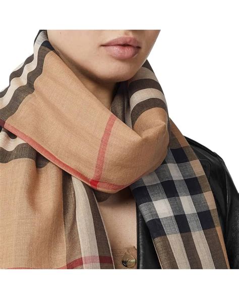 Burberry Heritage Stripe Gauze Scarf 